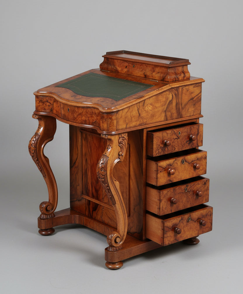 Victorian burr walnut Davenport