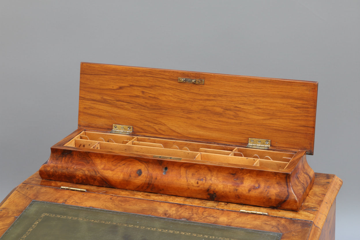 Victorian burr walnut Davenport