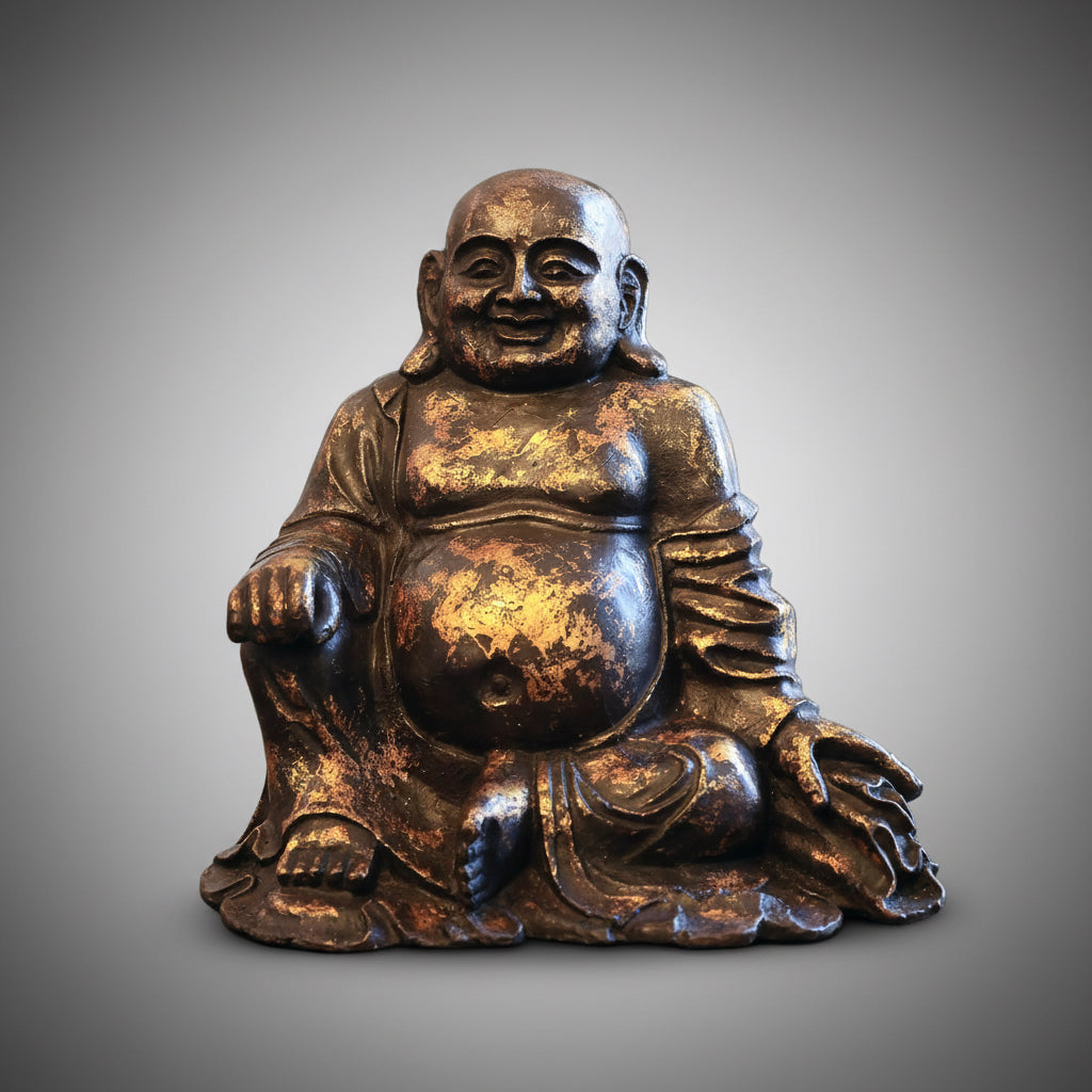Bronzed and brass cast metal Buddha
