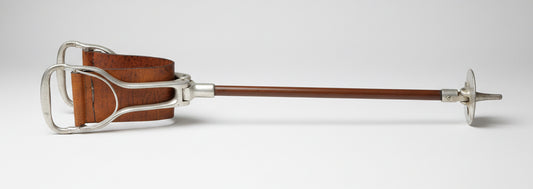 Vintage Shooting Stick, with tan leather seat