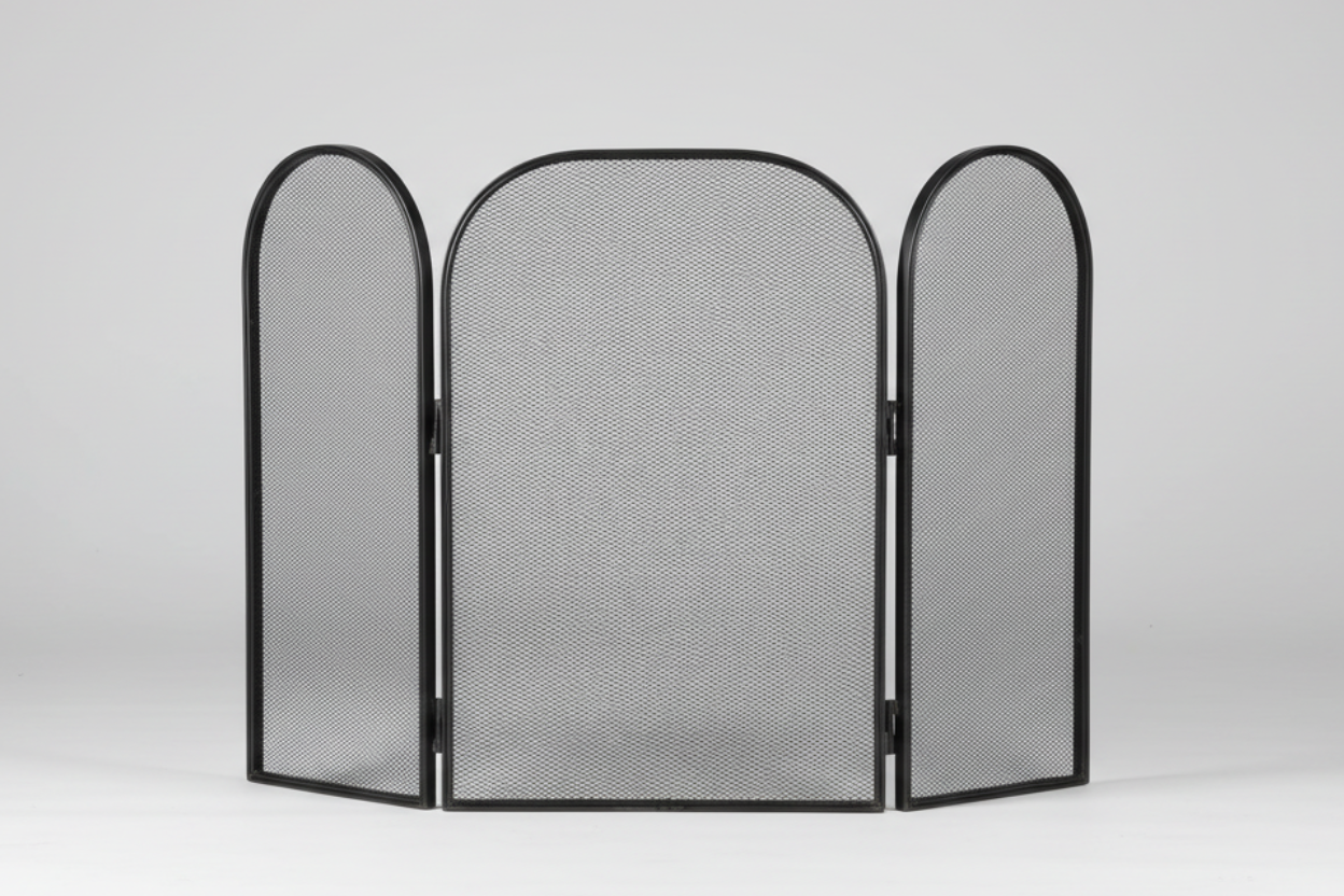 Metal three division Fire Screen