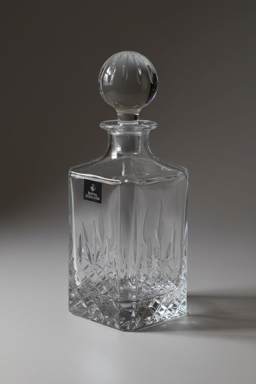 Royal Doulton hand cut Crystal Decanter in original box