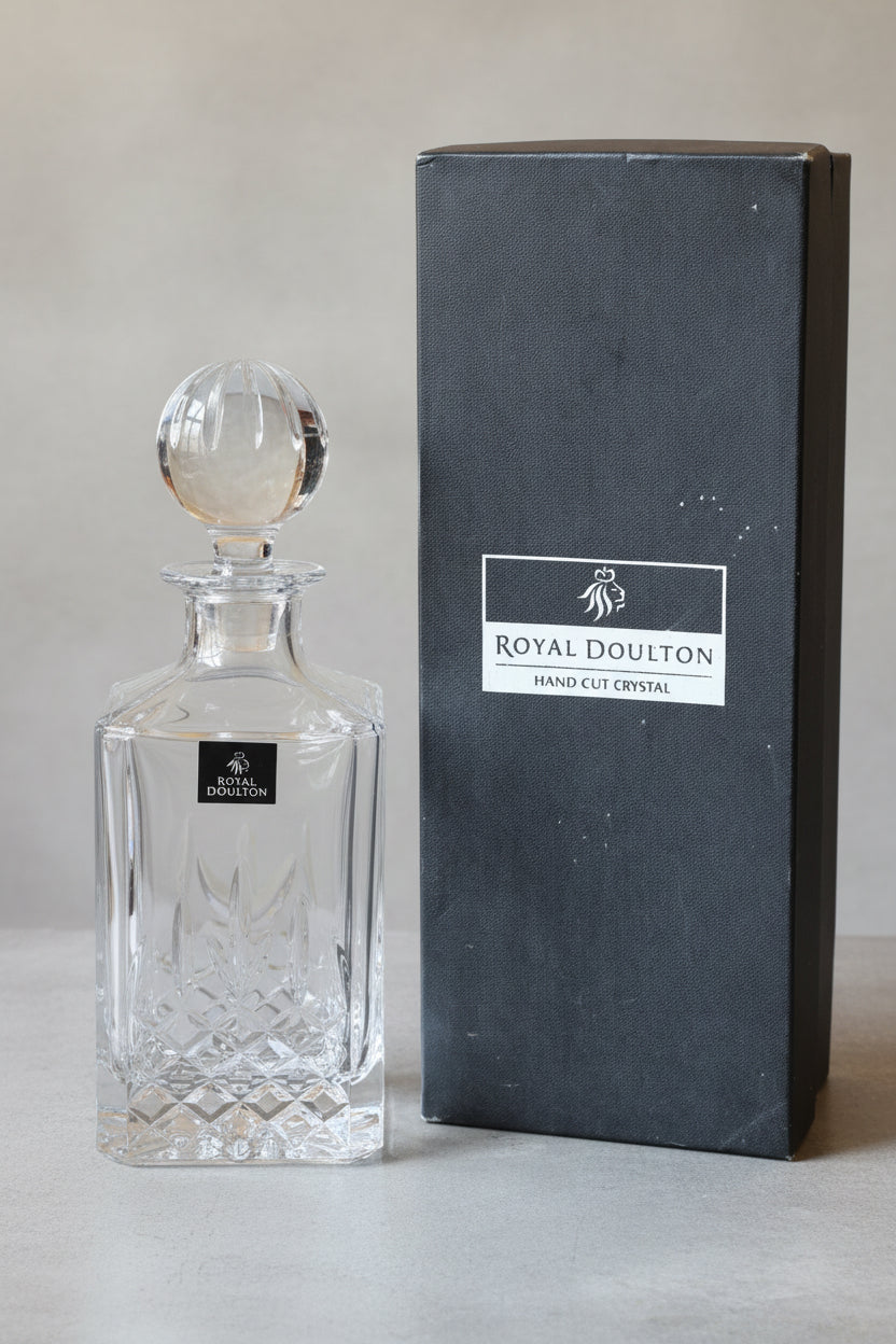 Royal Doulton hand cut Crystal Decanter in original box