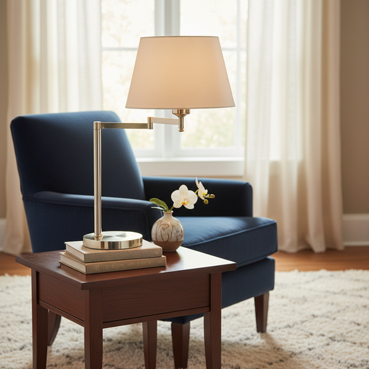 Vintage brass adjustable swing-arm Table Lamp