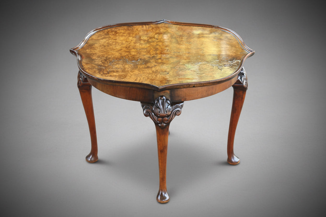 Early 20th Century burr walnut Side Table - stamped mad in England