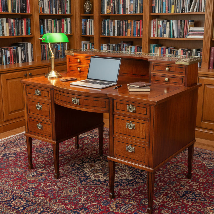 Sheraton Revival mahogany Writing Desk, 20th Century