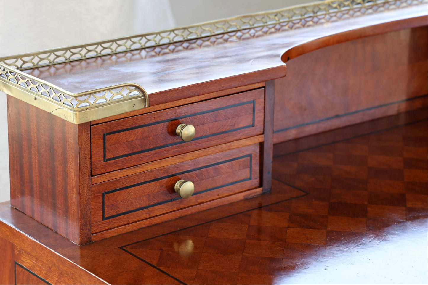 Sheraton Revival mahogany Writing Desk, 20th Century