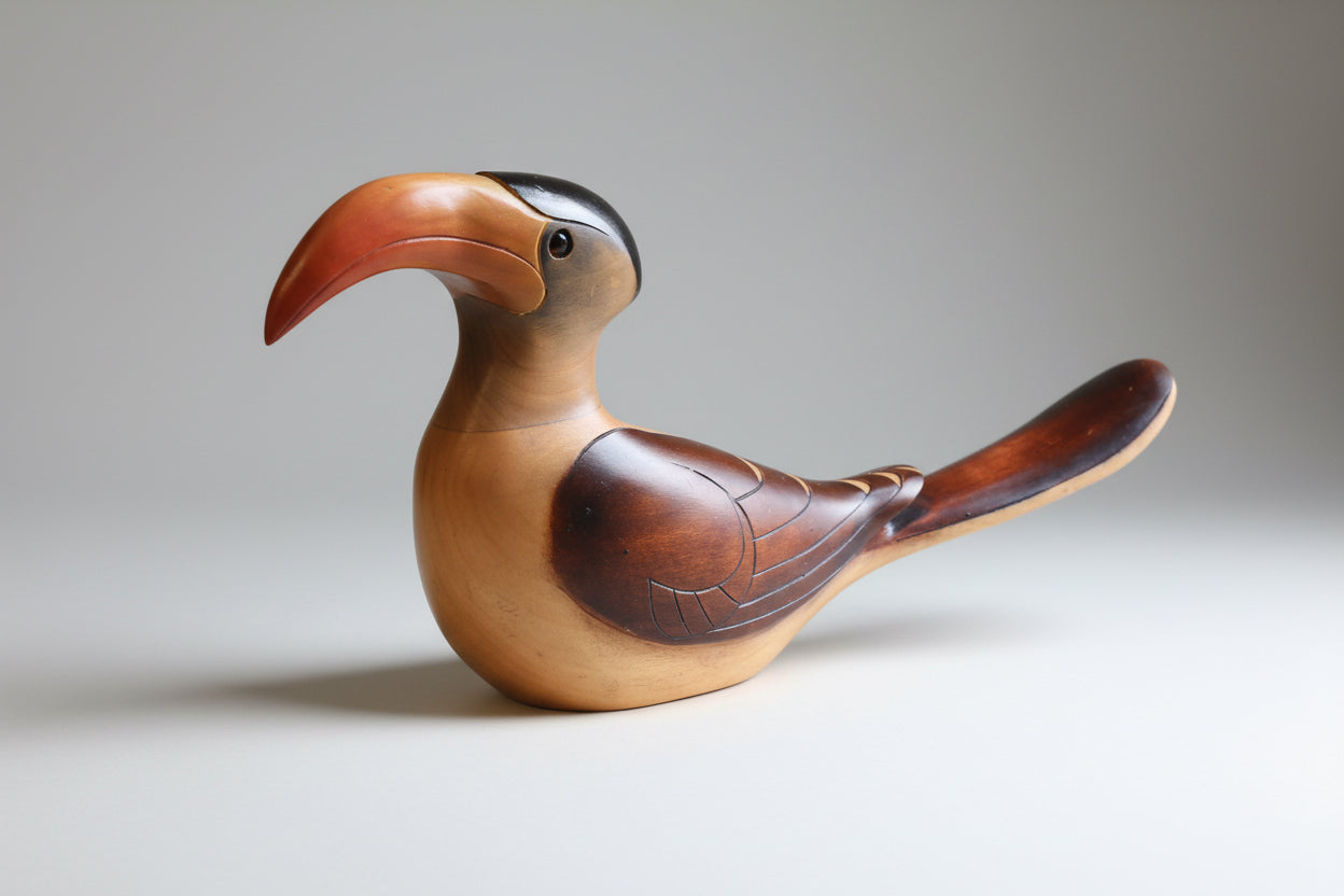 Feathers Gallery - hand painted and carved Hornbill, limited edition 877/2000