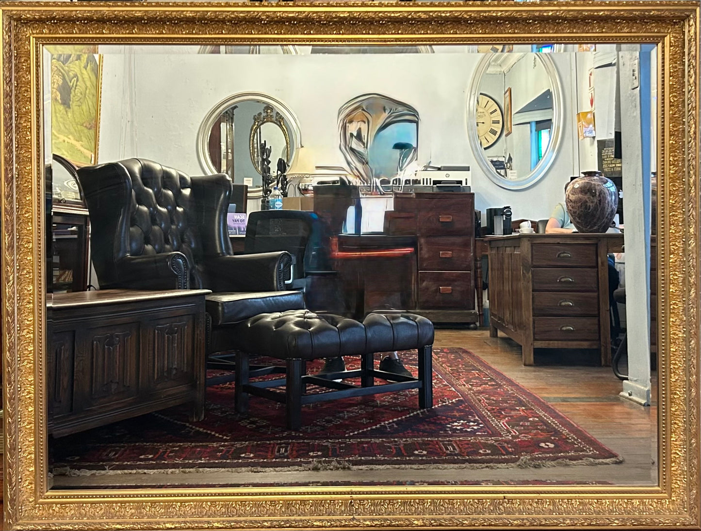 Large Gilt Framed bevelled Mirror