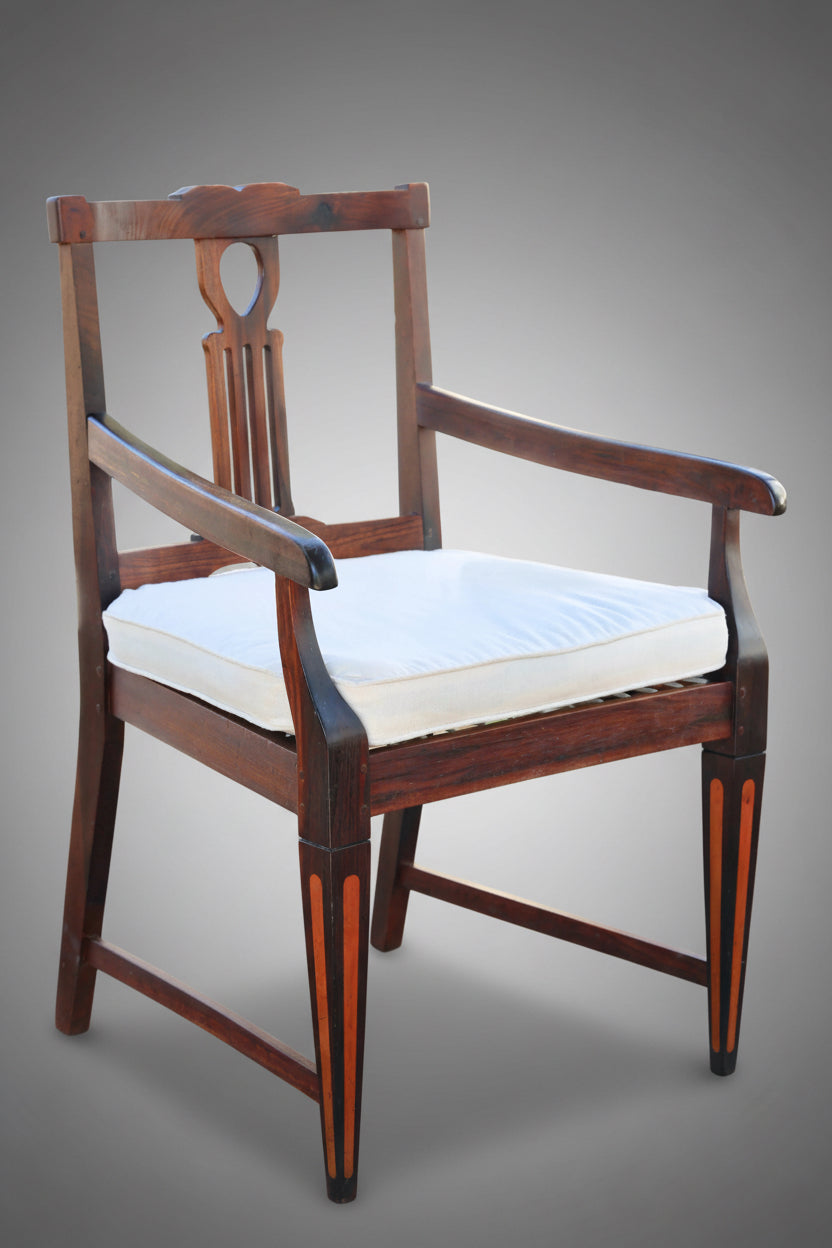 20th Century Cape Neoclassical style stinkwood and yellowwood inlaid Settee and two Armchairs