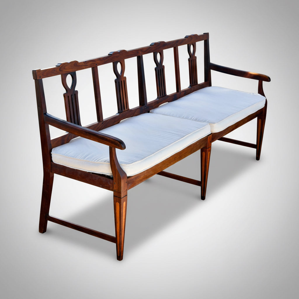 20th Century Cape Neoclassical style stinkwood and yellowwood inlaid Settee and two Armchairs