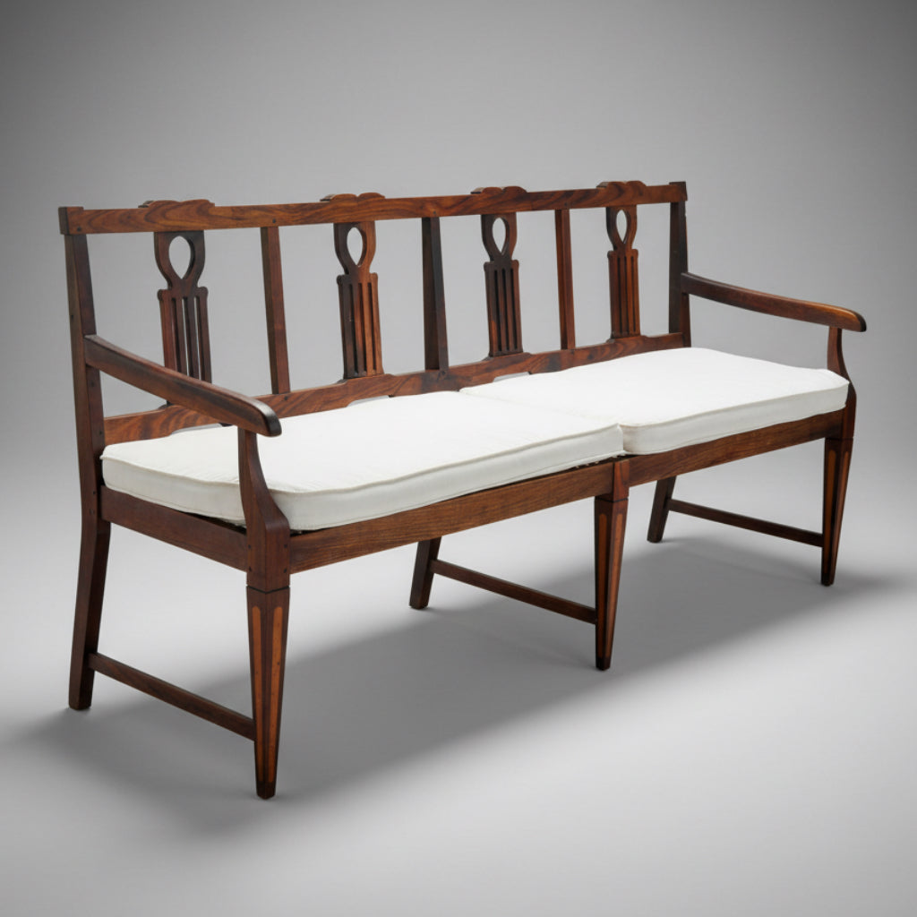 20th Century Cape Neoclassical style stinkwood and yellowwood inlaid Settee and two Armchairs