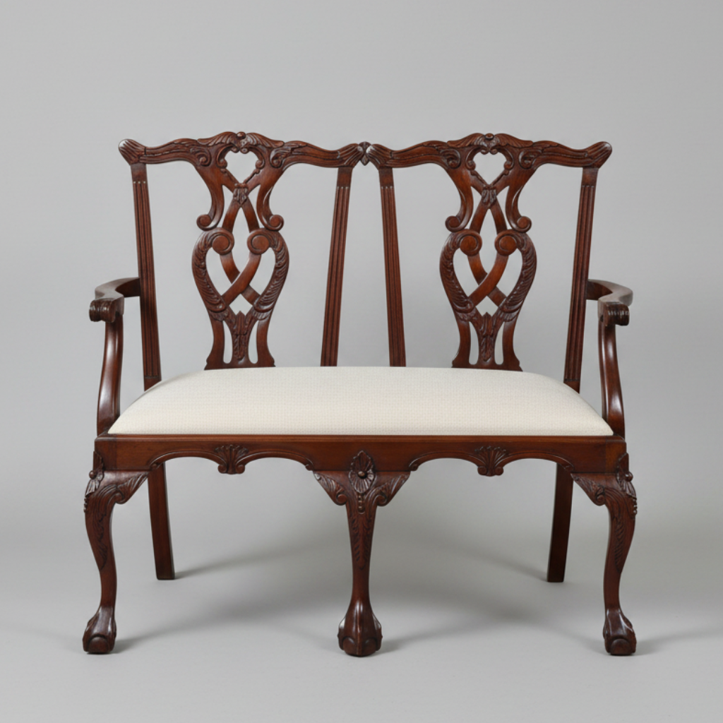 Chippendale style mahogany Settee