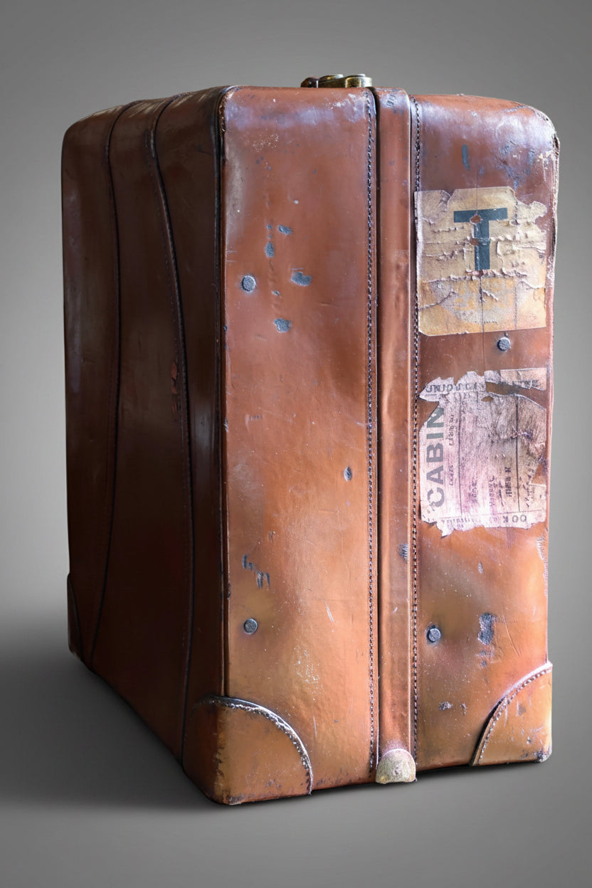 Vintage leather Cabin Suitcase