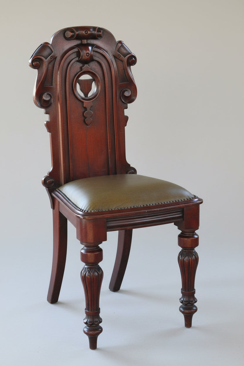 Victorian carved mahogany Hall Chair