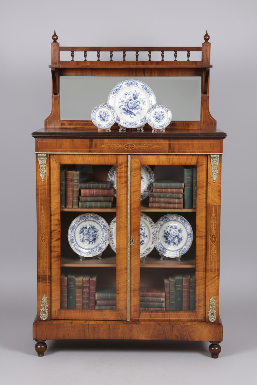 Victorian inlaid walnut Side Cabinet/Chiffonier
