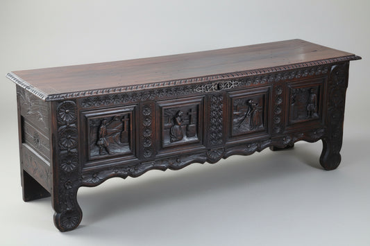 19th Century Italian Carved Cassone (Wedding) Chest