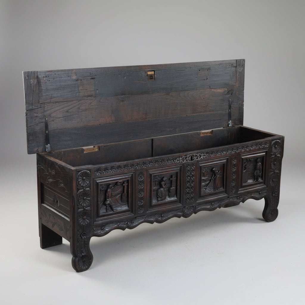 19th Century Italian Carved Cassone (Wedding) Chest