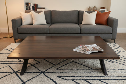 Large G2 (Greg Grant) "X" base three panel Coffee/Centre Table
