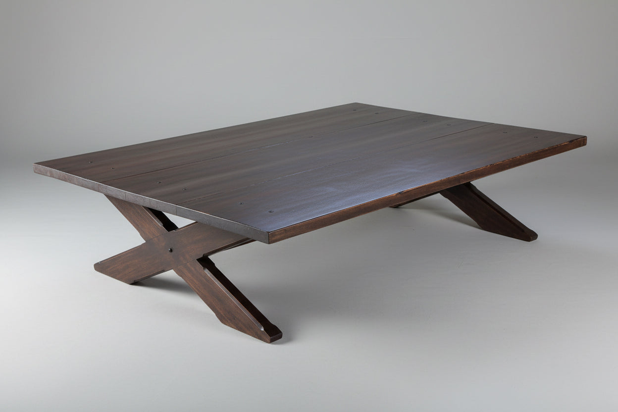 Large G2 (Greg Grant) "X" base three panel Coffee/Centre Table