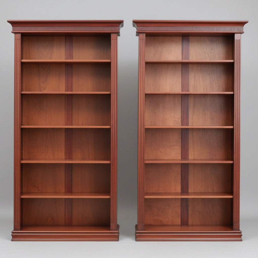 Pair of quality mahogany Hartman & Kepler tall Bookshelves