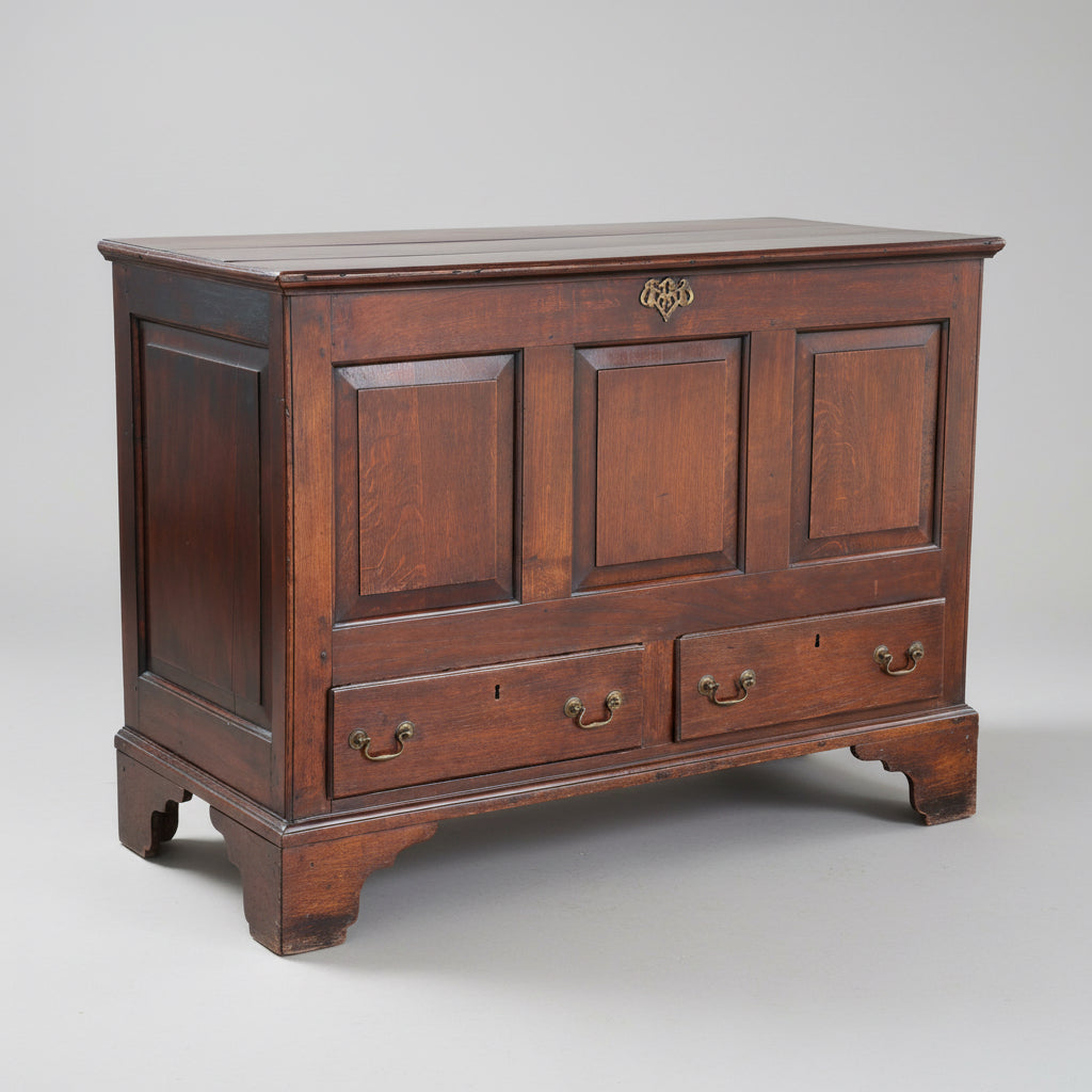 Georgian paneled oak Mule Chest - late 18th century