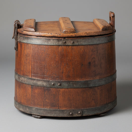 19th Century oak metal bound Balie with lid - SOLD
