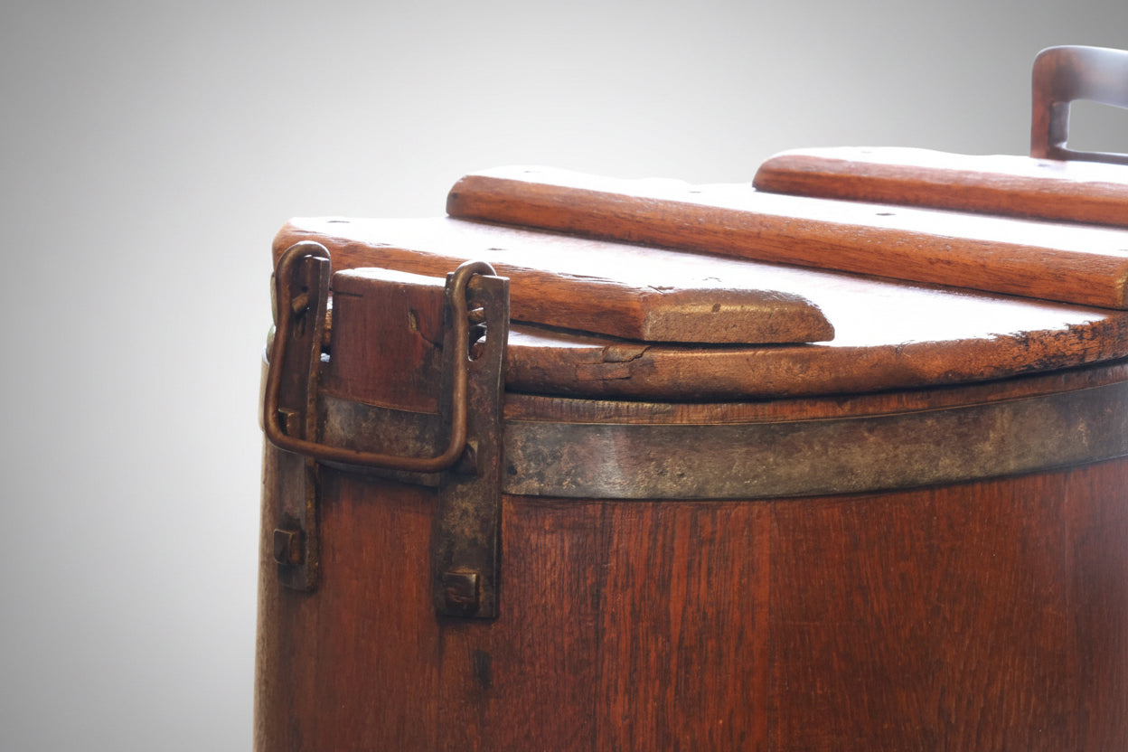 19th Century oak metal bound Balie with lid - SOLD