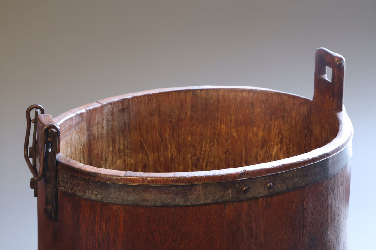 19th Century oak metal bound Balie with lid - SOLD