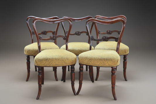 Set of five early Victorian rosewood Dining Chairs