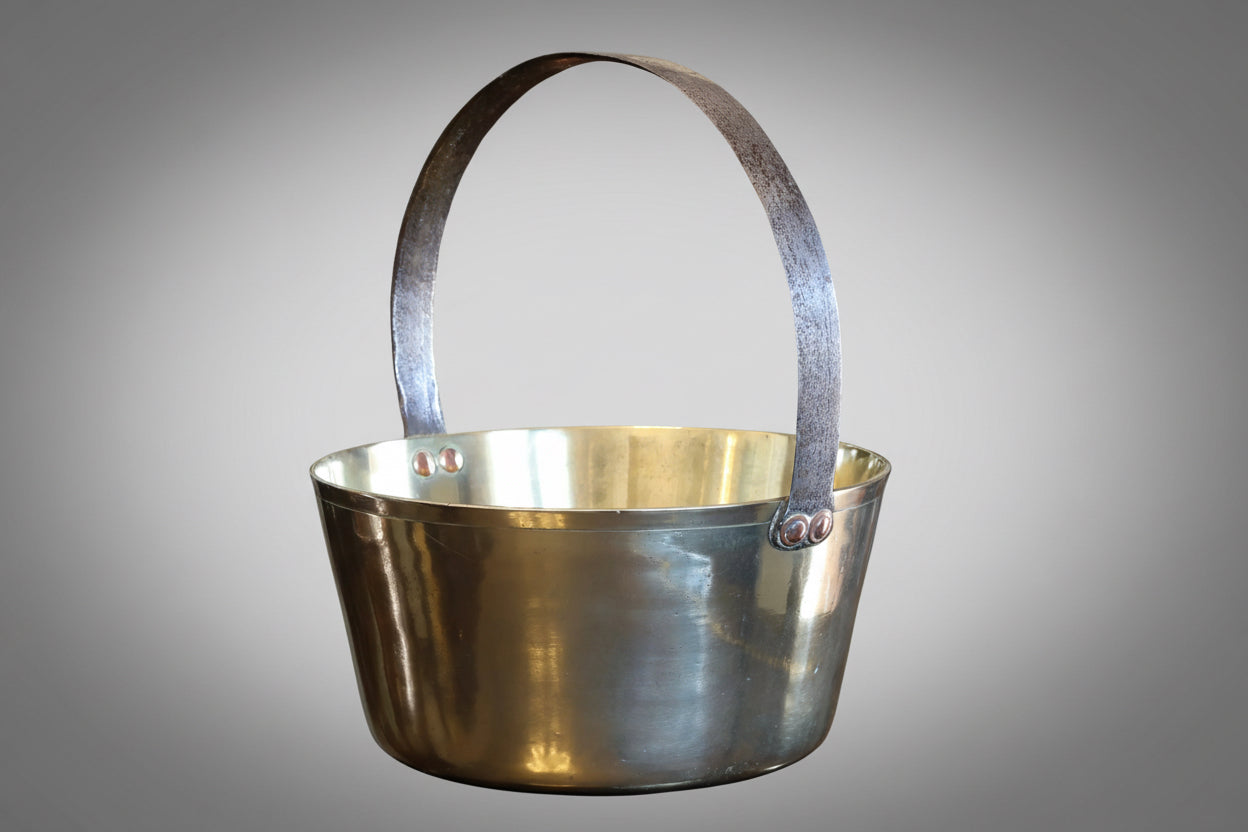 19th Century heavy brass Jam Pot