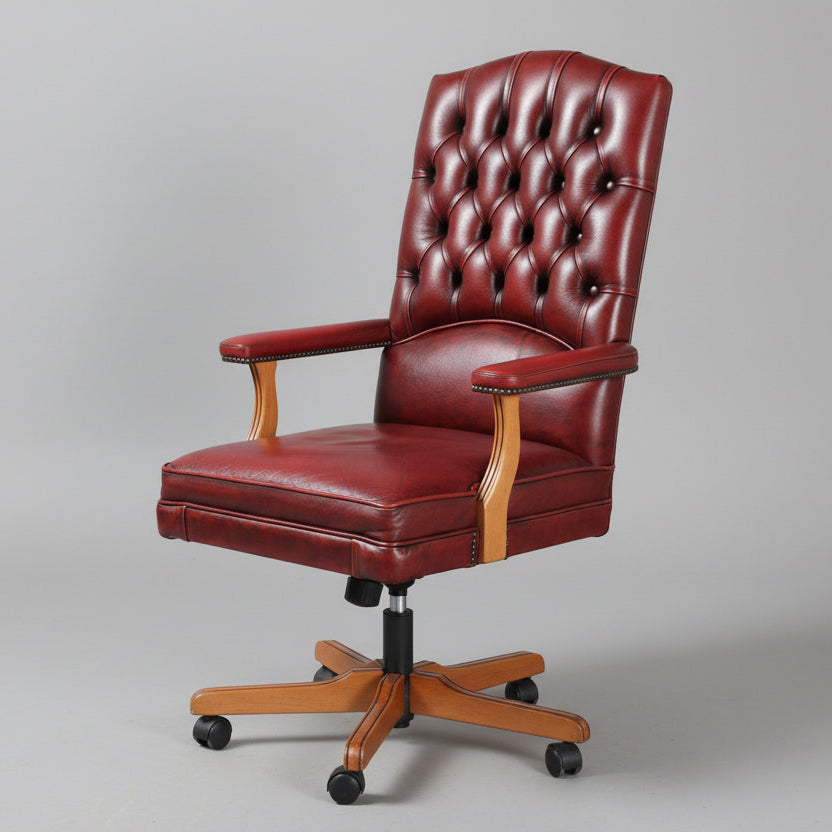 Burgundy leather button-upholstered Executive Chair - Reserved