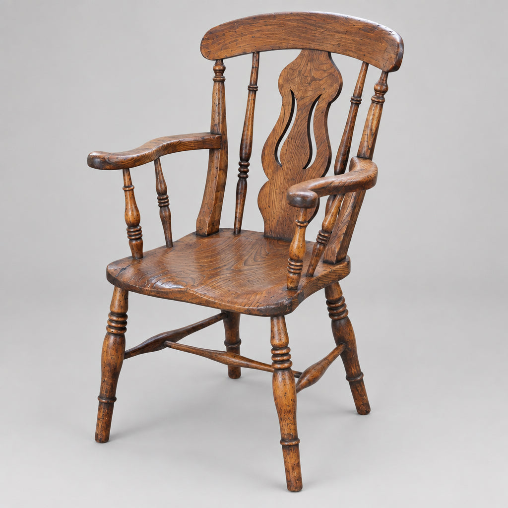 19th Century elm farmhouse Windsor Armchair