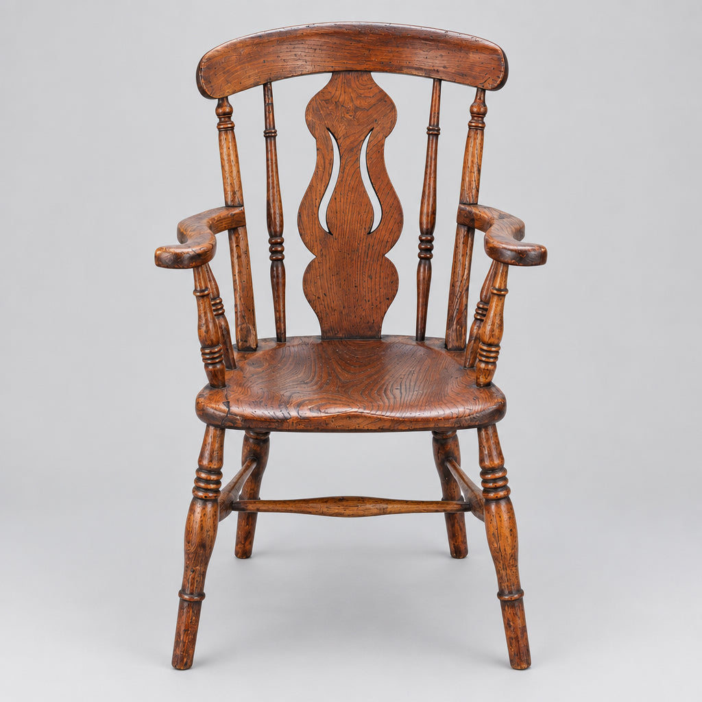 19th Century elm farmhouse Windsor Armchair