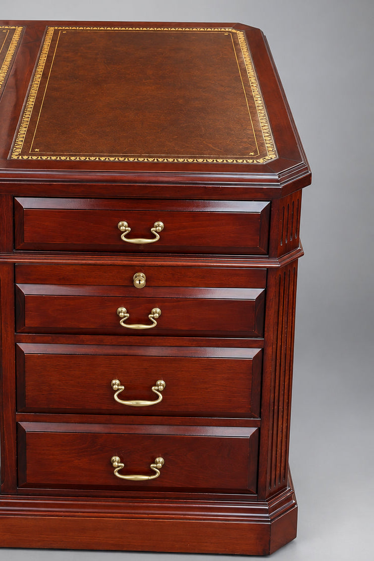 Mahogany leather topped Desk.