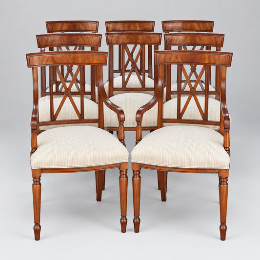 Set of eight Modellers of Antiques mahogany Dining Chairs