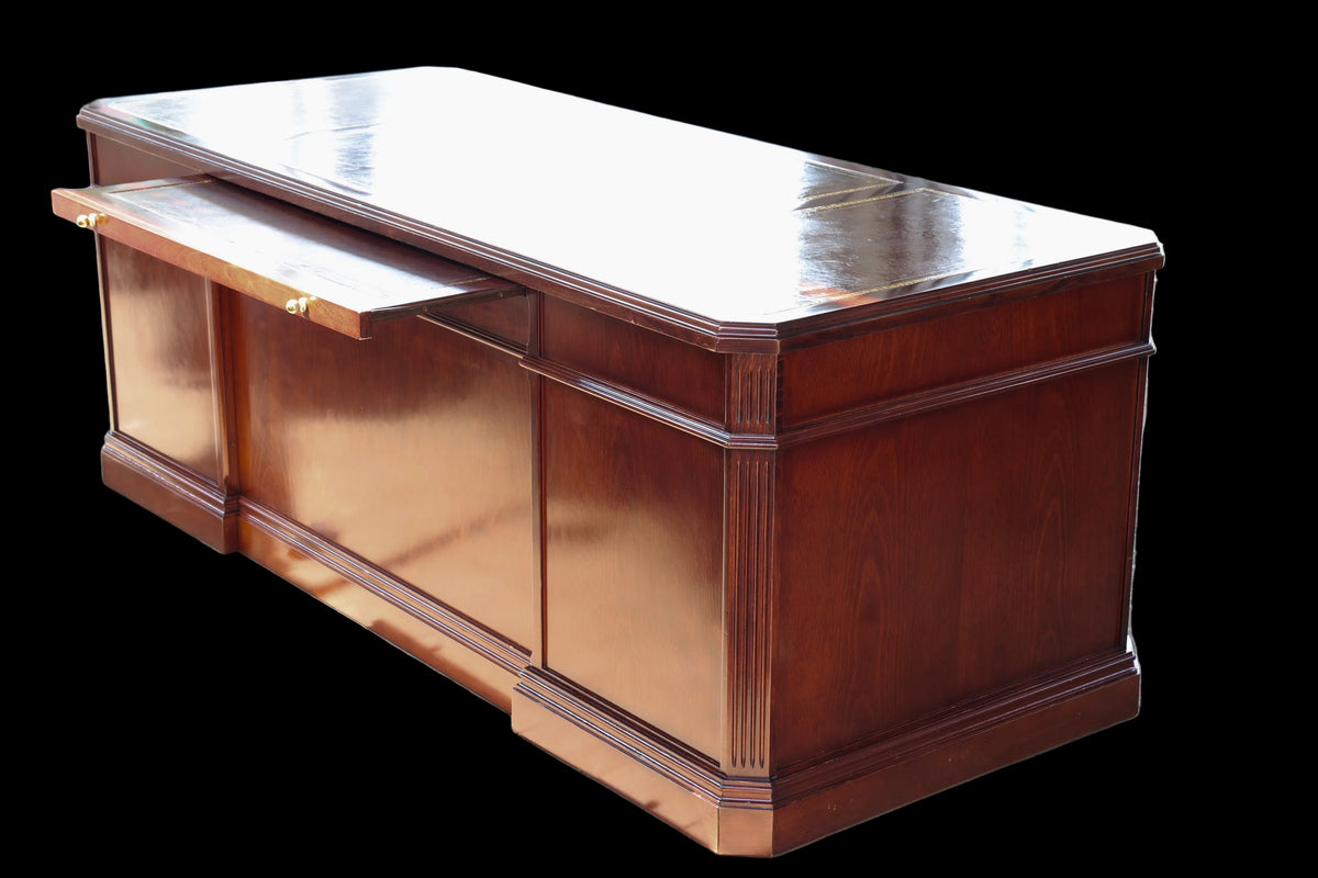 Mahogany leather topped Desk.