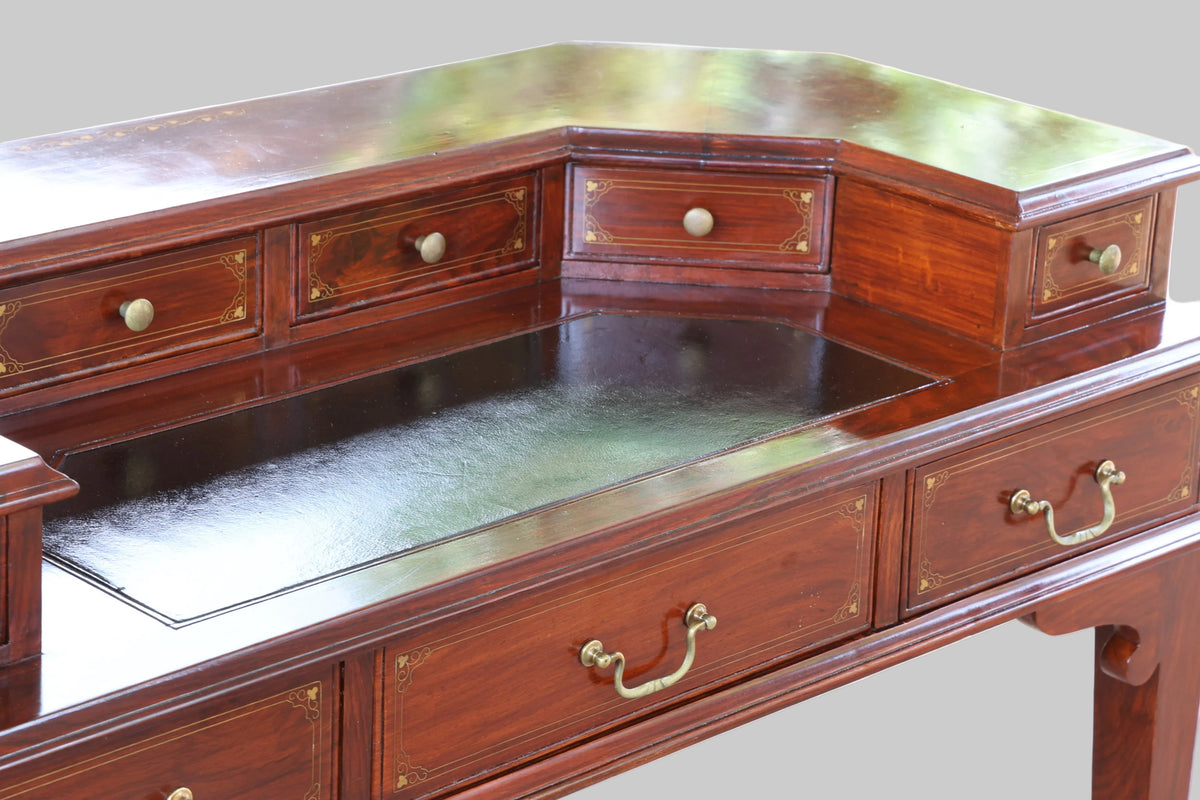 Edwardian style brass inlaid rosewood Writing Table