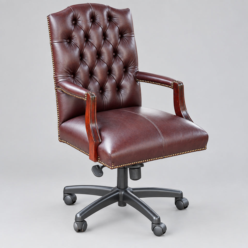 Leather upholstered button-back Executive Office Chair