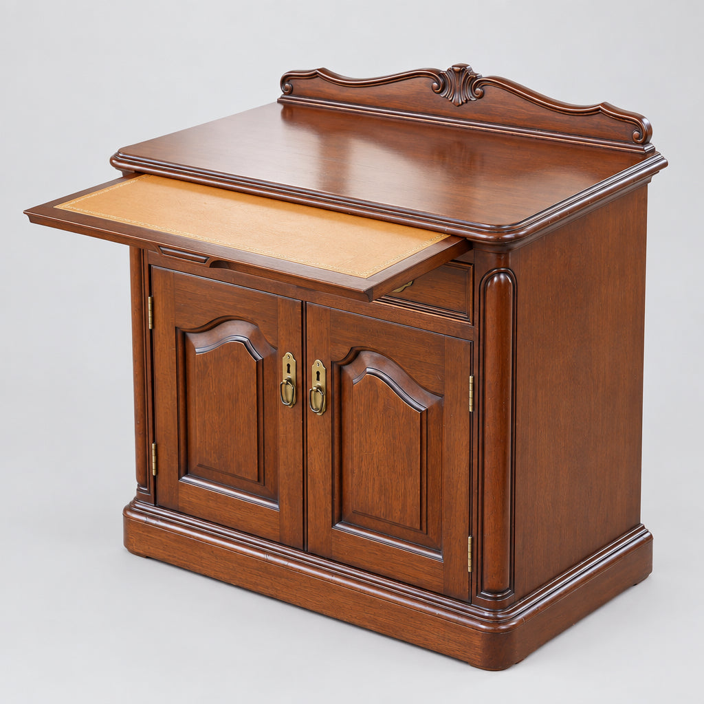 Quality pair of mahogany bedside Pedestals and queen- size Headboard