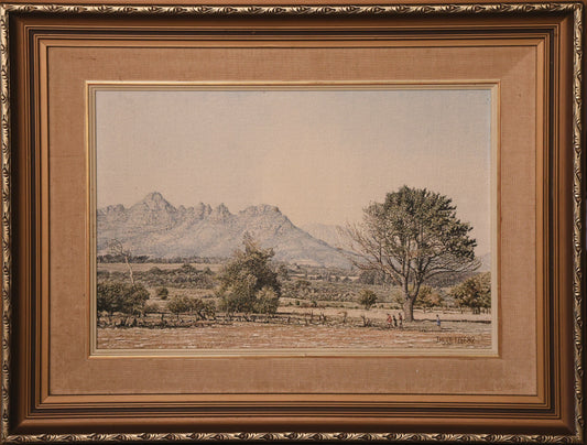 J H Coetzee - Signed '82 - oil on board - Title 'n ou Denneboom naby Kuilsrivier