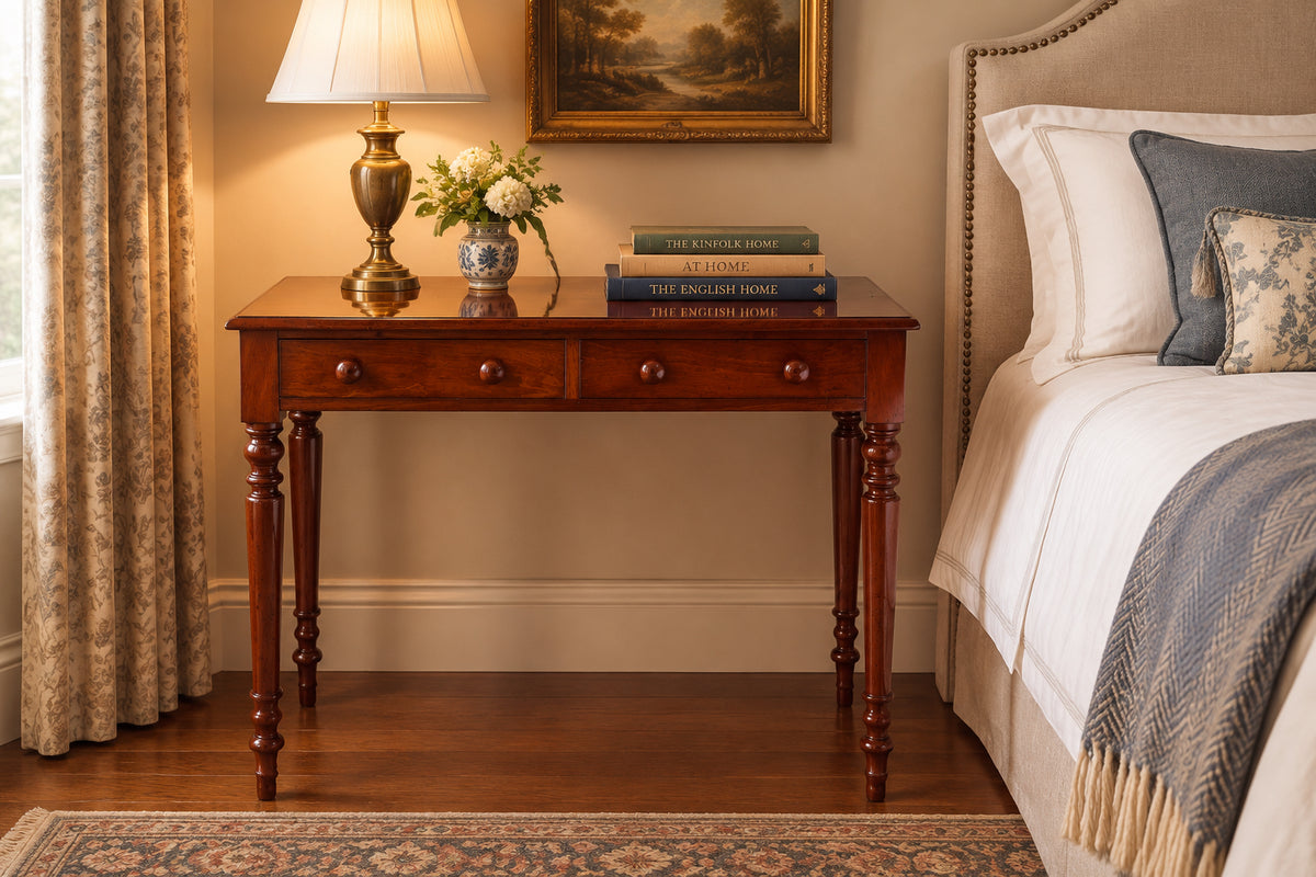 Victorian mahogany two drawer Writing Table