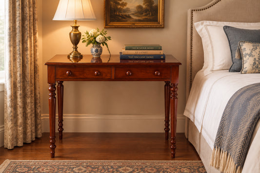 Victorian mahogany two drawer Writing Table