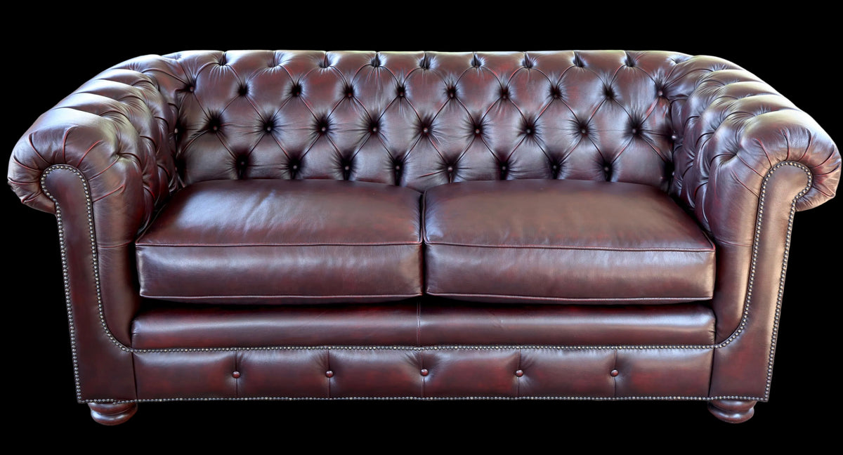 Stunning Griffiths & Griffiths Victorian style ox blood leather Chesterfield Sofa - RESERVED