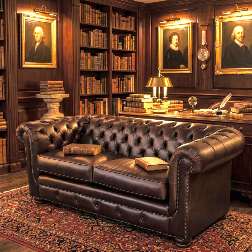Stunning Griffiths & Griffiths Victorian style ox blood leather Chesterfield Sofa - RESERVED