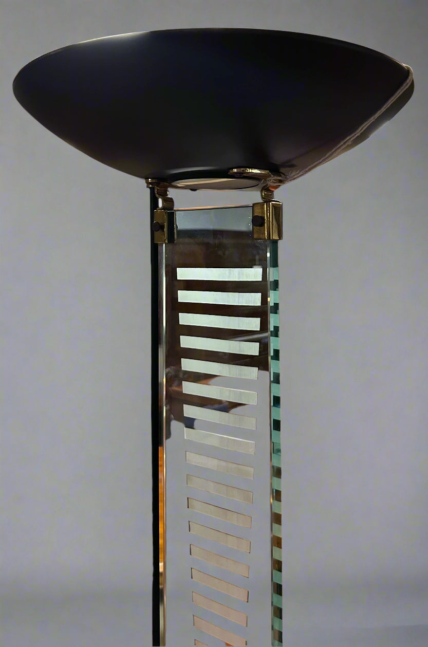 Postmodern Torchiere Glass Floor Lamp by Fontana Arte
