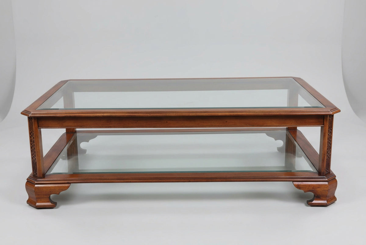 Griffiths & Griffiths mahogany and glass Centre/Coffee Table