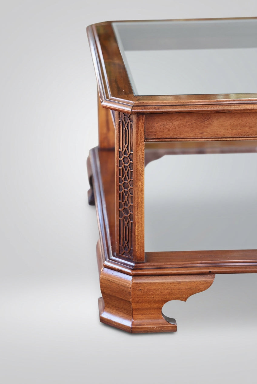 Griffiths & Griffiths mahogany and glass Centre/Coffee Table