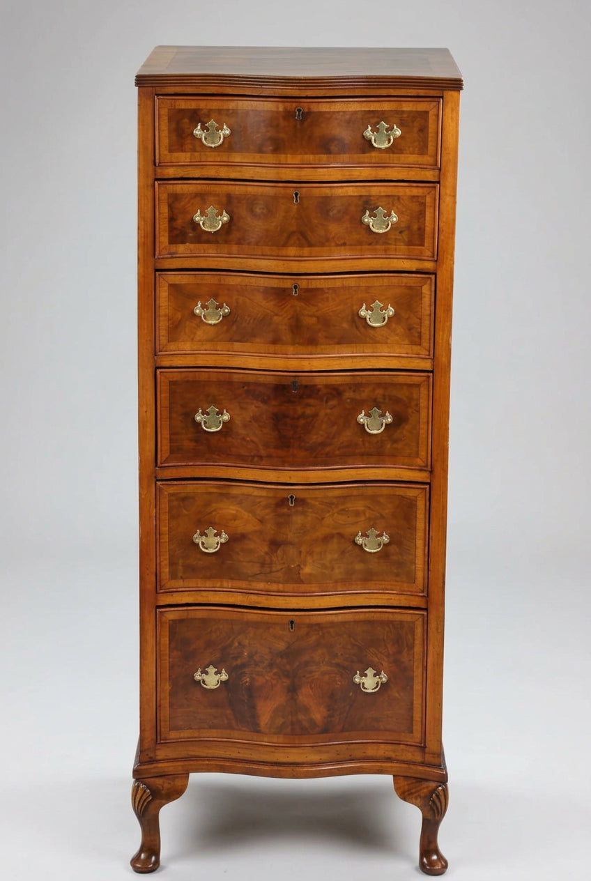 Beautiful Edwardian slim walnut Tallboy