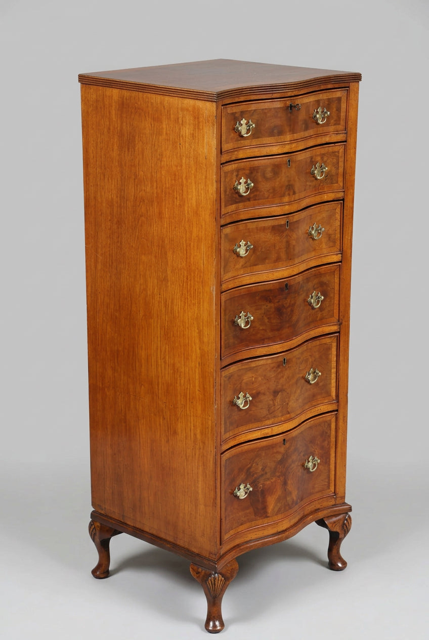 Beautiful Edwardian slim walnut Tallboy